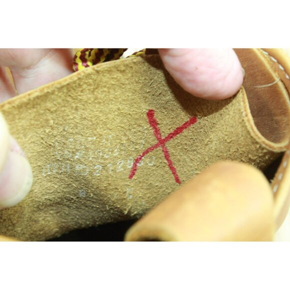 LL Bean Brown Leather 8" Lace Up Round Toe Unlined Ankle Duck Boots Size 7 Wide - Picture 8 of 10